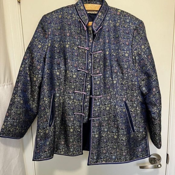 XL "Jinshicai" brand colourful shimmery unique paisley blazer - Picture 1 of 5